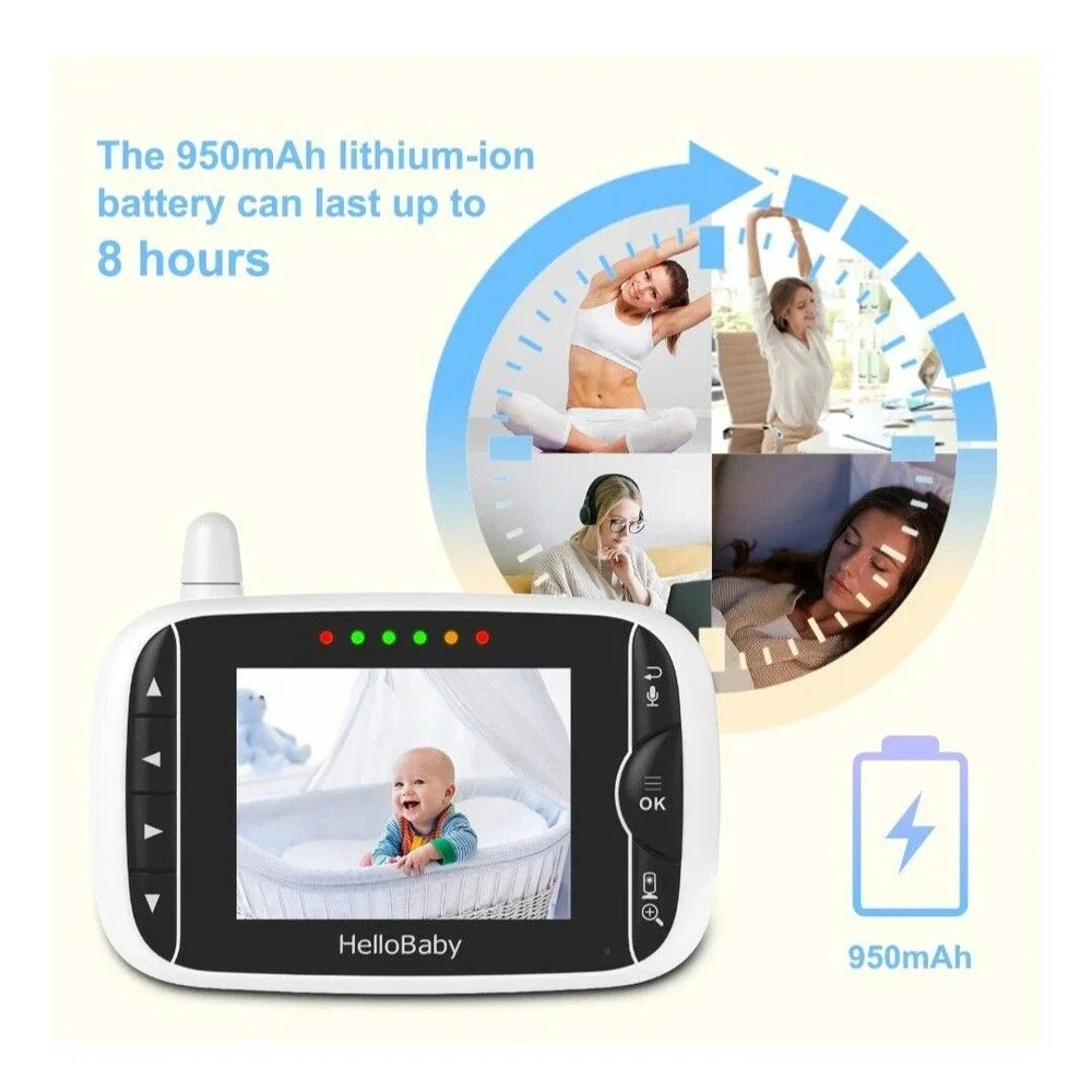 Monitor New HelloBaby Video Baby HB39 with wireless video 2.4GHz Digital